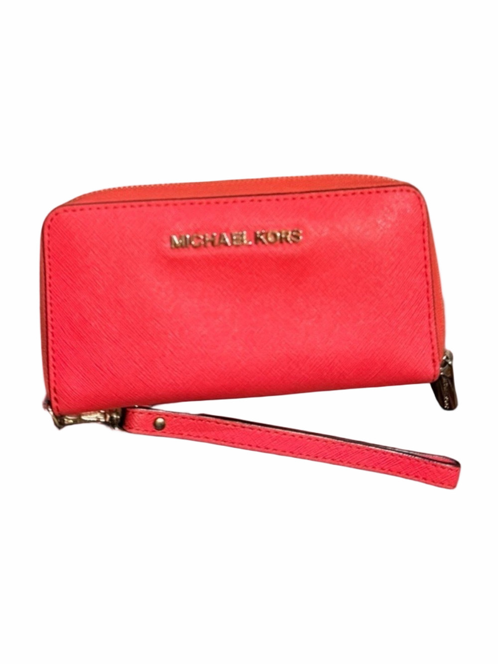 Michael Kors Red Saffiano Leather Wristlet Wallet